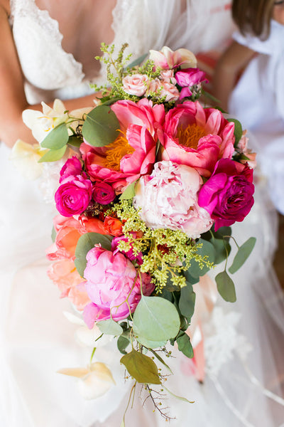 Colorful peony bouquet