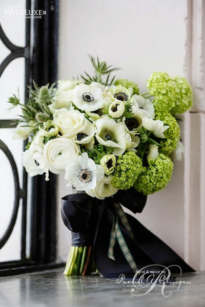 Green and white bridal bouquet