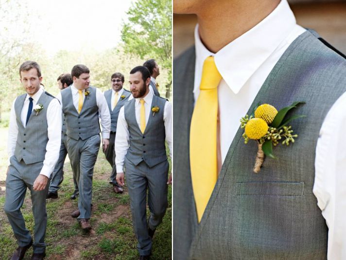Gray and yellow ideas for the groom and his men