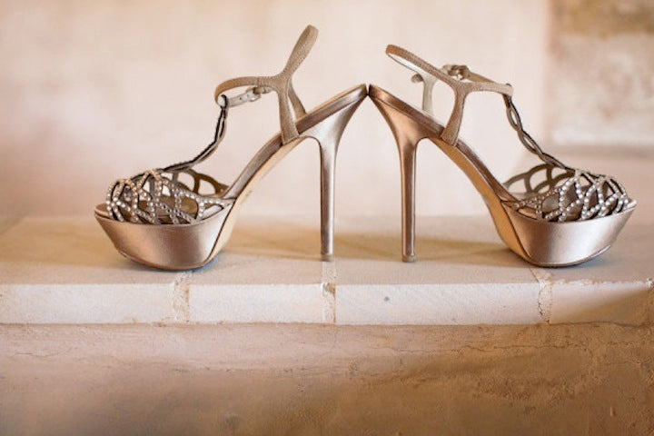 Taupe wedding platform shoes