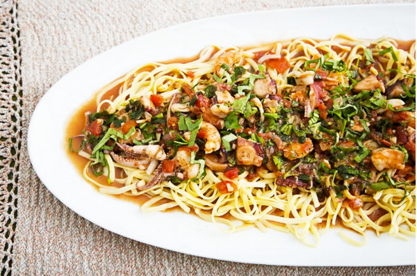 Pasta with Omnivore Sicilia and Omnivore Salt