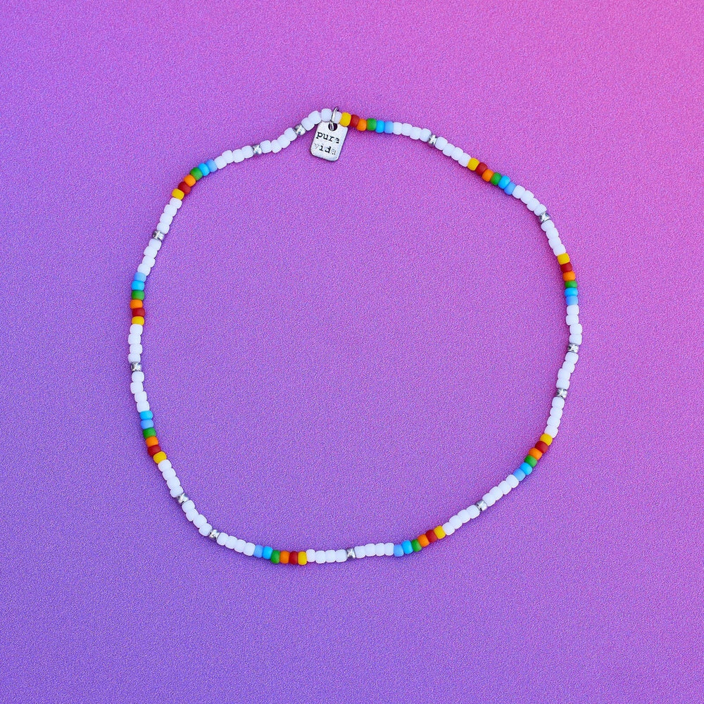 Rainbow Seed Bead Stretch Anklet 4