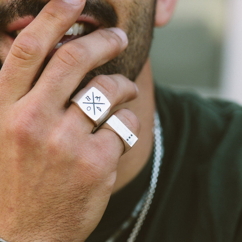 Men's Compass Signet Ring 3