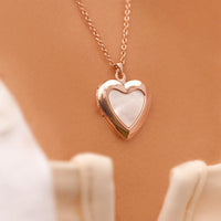 Stone Heart Locket Necklace Gallery Thumbnail