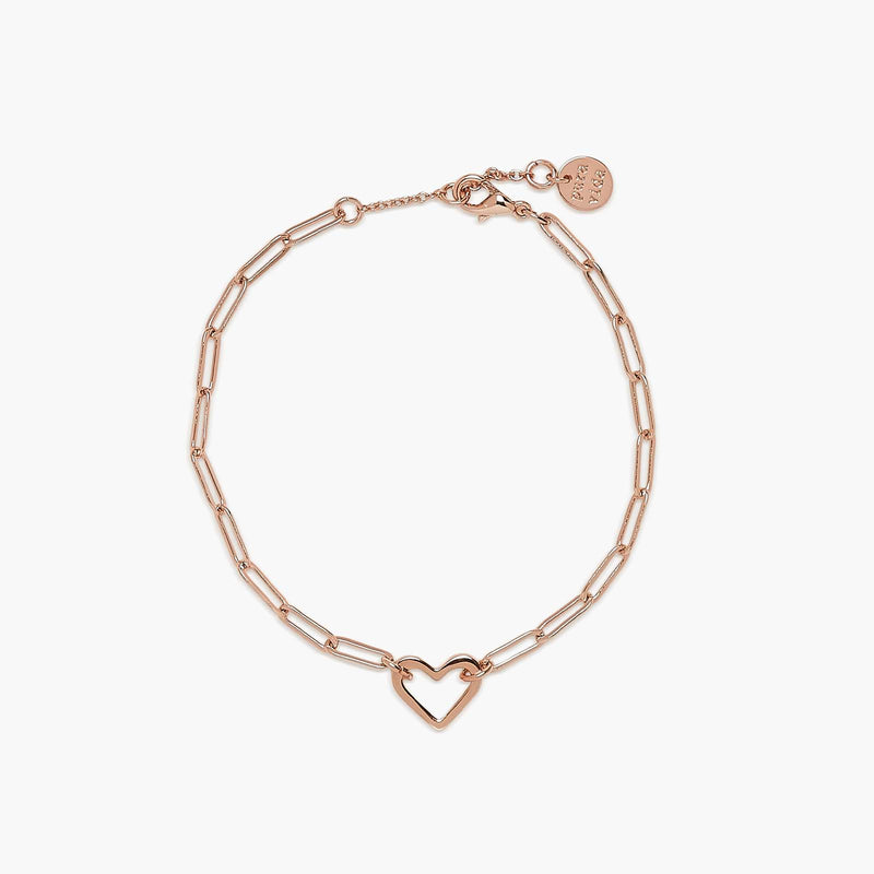 Open Heart Paperclip Chain Bracelet 2