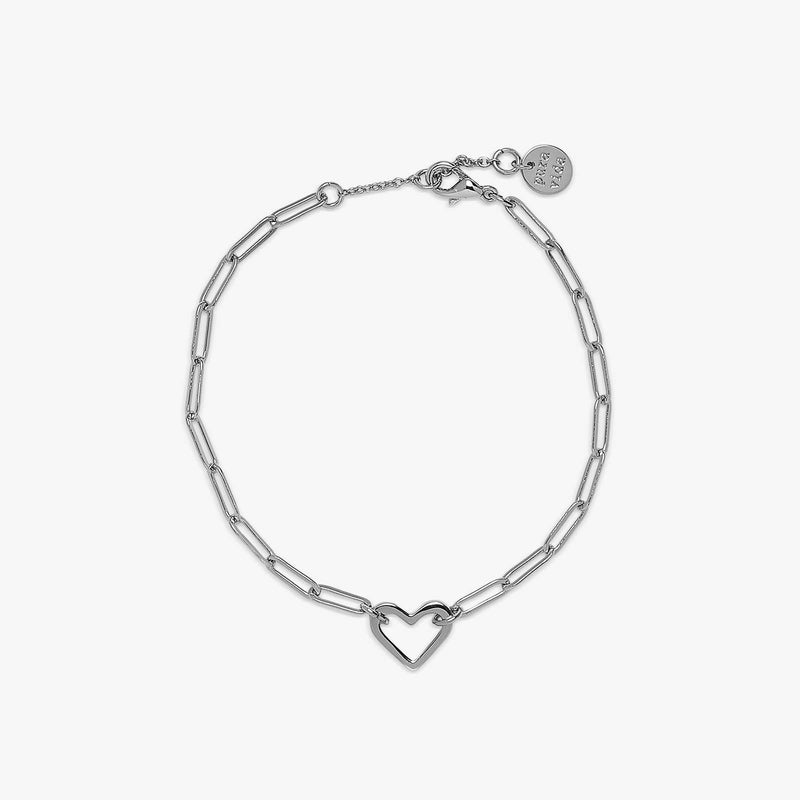 Open Heart Paperclip Chain Bracelet 1