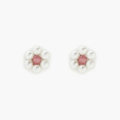 Bitty Pearl Flower Stud Earrings