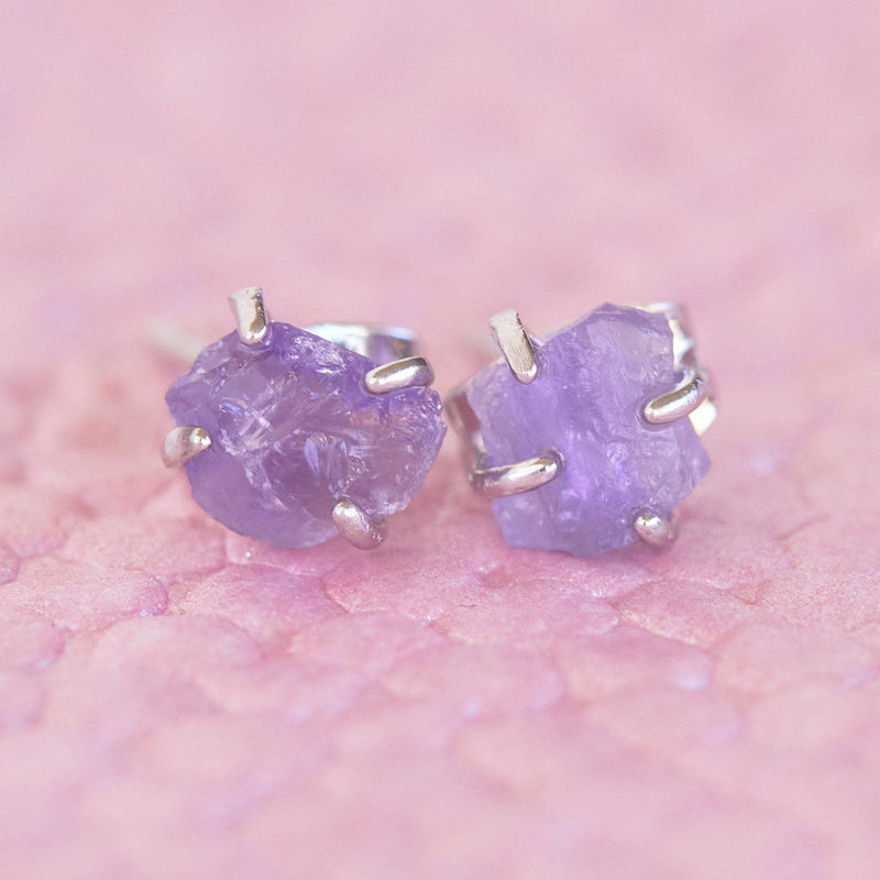 Raw Gemstone Stud Earrings 11