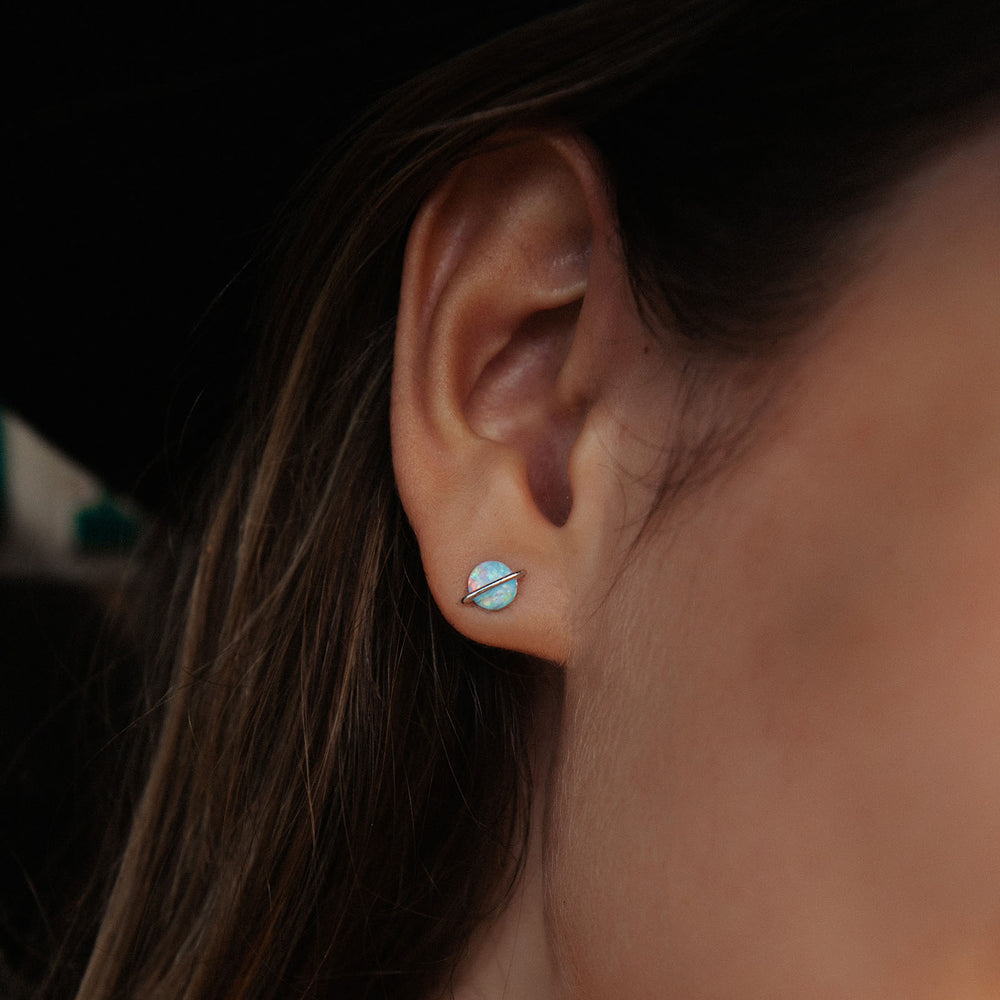 Opal Saturn Stud Earrings 11