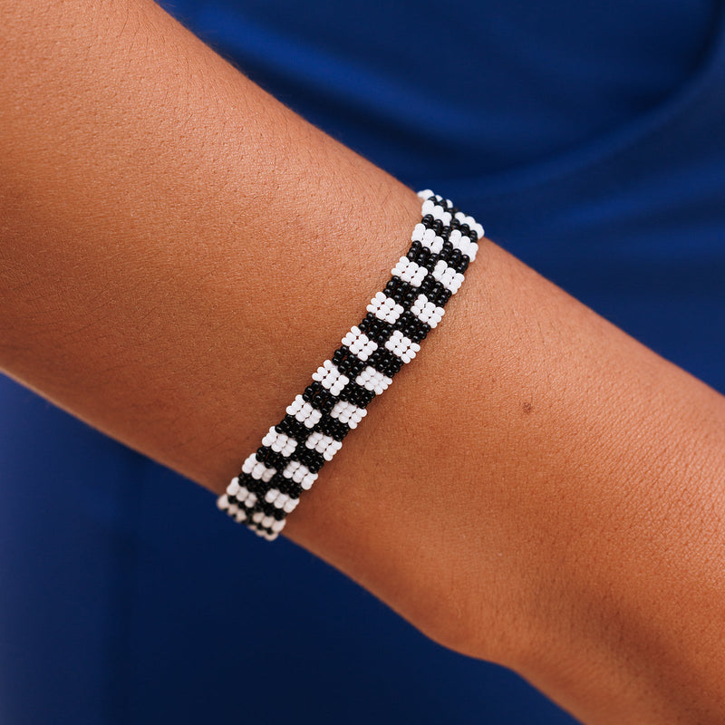 Woven Seed Bead Checkerboard Bracelet 8