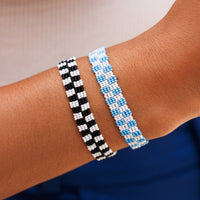 Woven Seed Bead Checkerboard Bracelet Gallery Thumbnail