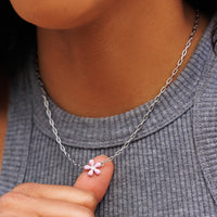 Enamel Flower Paperclip Chain Choker Gallery Thumbnail