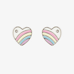 Pastel Vintage Heart Stud Earrings