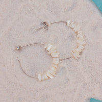 Mother of Pearl Chip Hoop Earrings Gallery Thumbnail