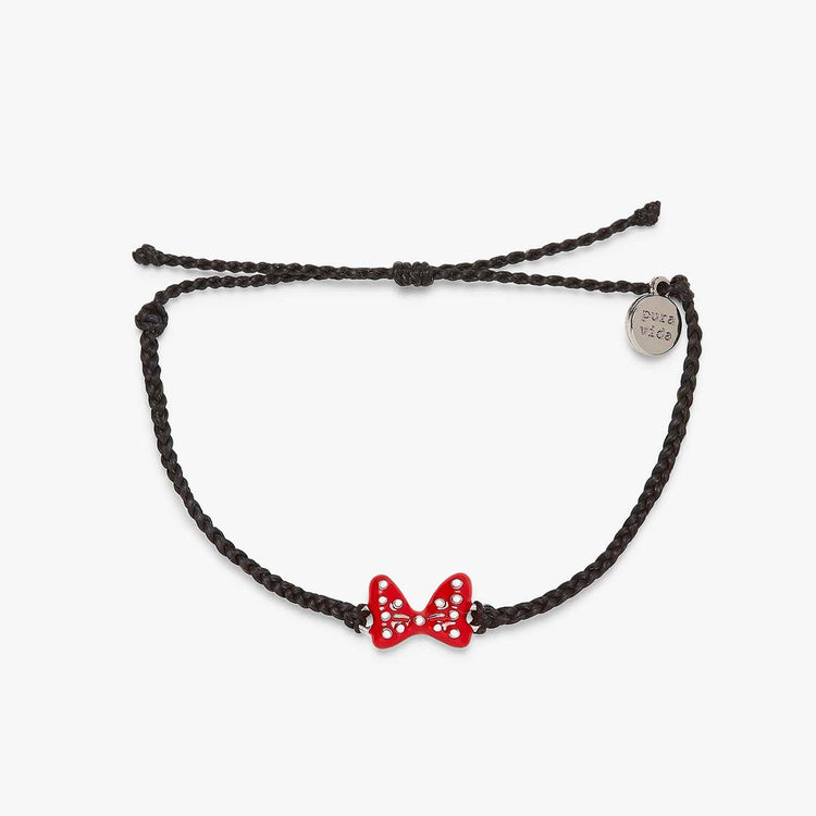 Disney Minnie Mouse Red Enamel Bow Charm Bracelet