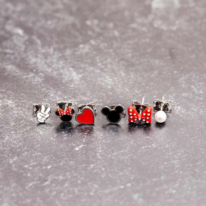 Disney Mickey Mouse & Disney Minnie Mouse Mix n Match Stud Earring Pack 4