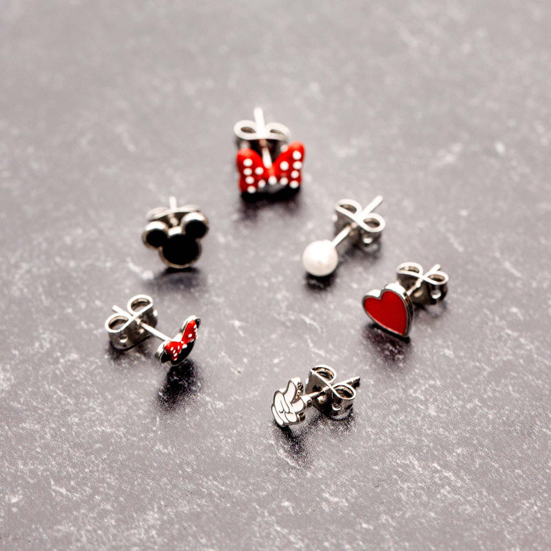 Disney Mickey Mouse & Disney Minnie Mouse Mix n Match Stud Earring Pack 5