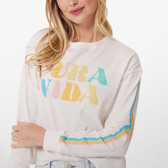 Rainbow Wave Long Sleeve Boxy Tee