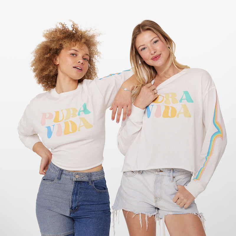 Rainbow Wave Long Sleeve Boxy Tee 4