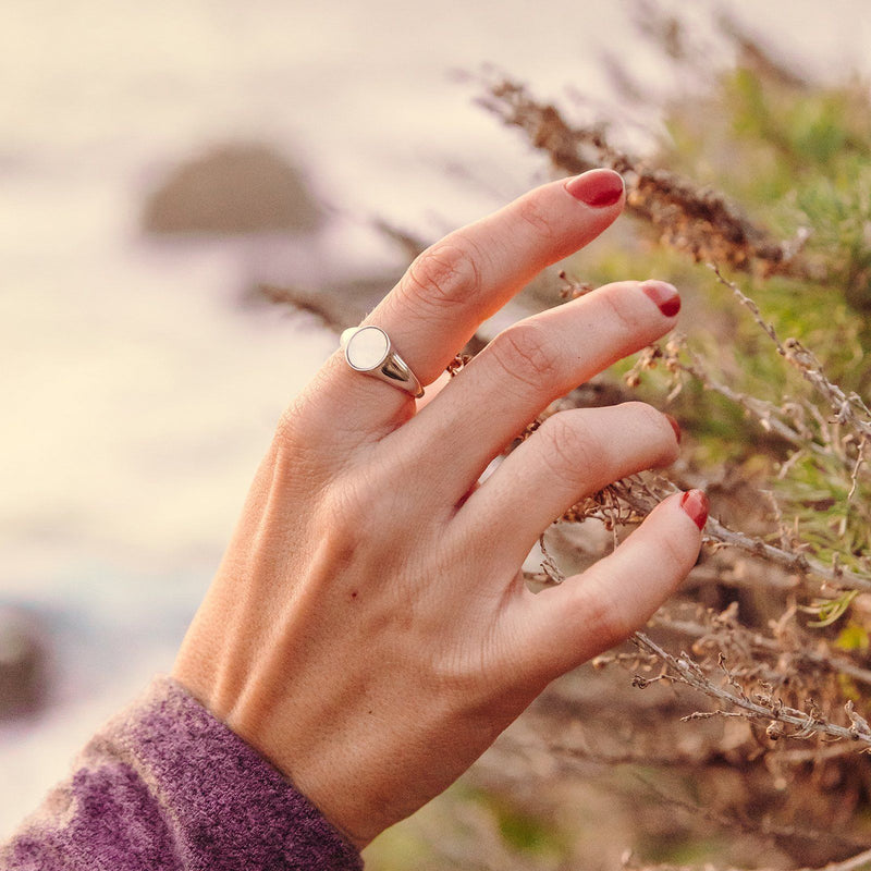 Mother of Pearl Signet Ring 8