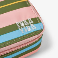 Mini Pink and Green Striped Jewelry Case Gallery Thumbnail