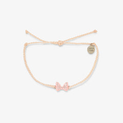 Disney Minnie Mouse Pink Enamel Bow Charm Bracelet