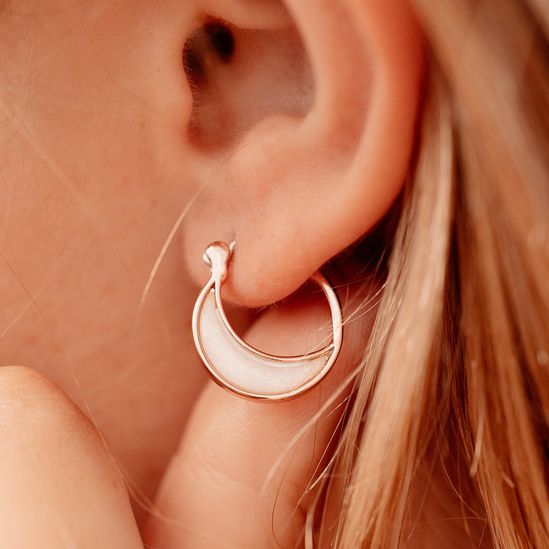 Opal Crescent Hoop Earrings 2