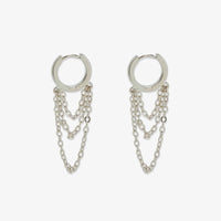 Draped Chain Hoop Earrings Gallery Thumbnail