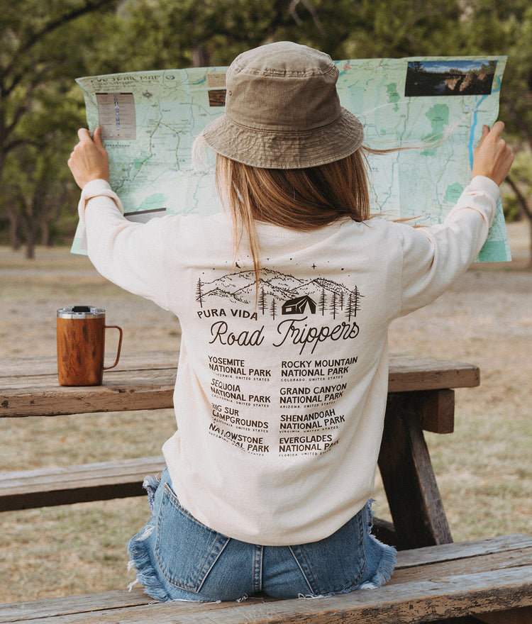 US Road Trip Long Sleeve Crew Tee