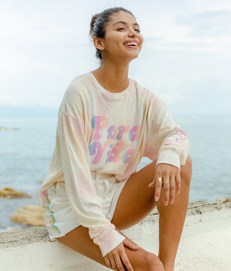 Sunset Palms Long Sleeve Boxy Tee