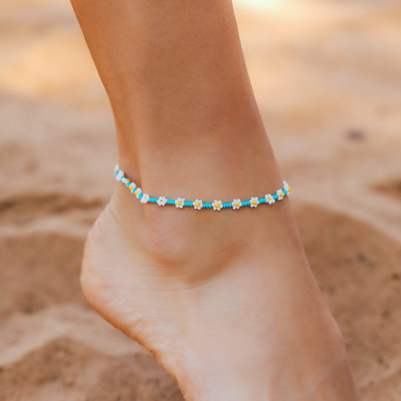 Daisy Seed Bead Anklet 2