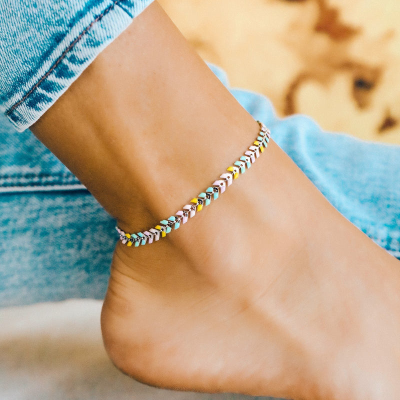 Rainbow Chevron Anklet 4