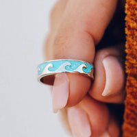 Reversible Enamel Wave Ring Gallery Thumbnail