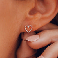 Open Heart Stud Earrings Gallery Thumbnail