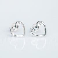 Open Heart Stud Earrings Gallery Thumbnail