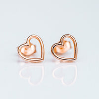 Open Heart Stud Earrings Gallery Thumbnail