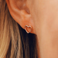 Open Heart Stud Earrings Gallery Thumbnail