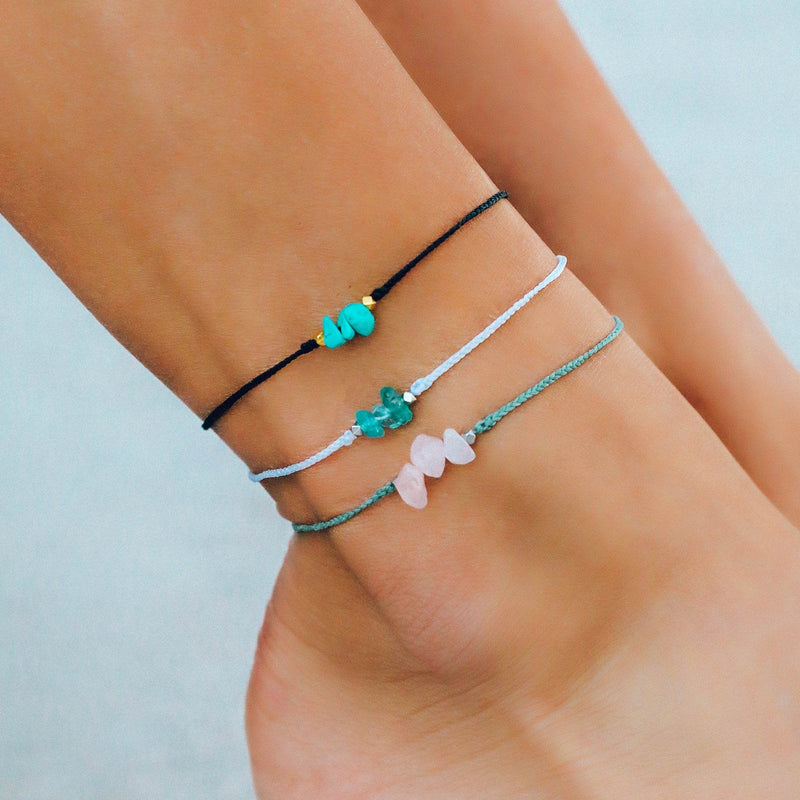 Rose Quartz Raw Stone Anklet 4