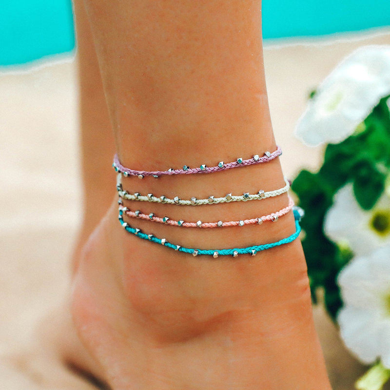 Silver Stitched Beaded Anklet 4