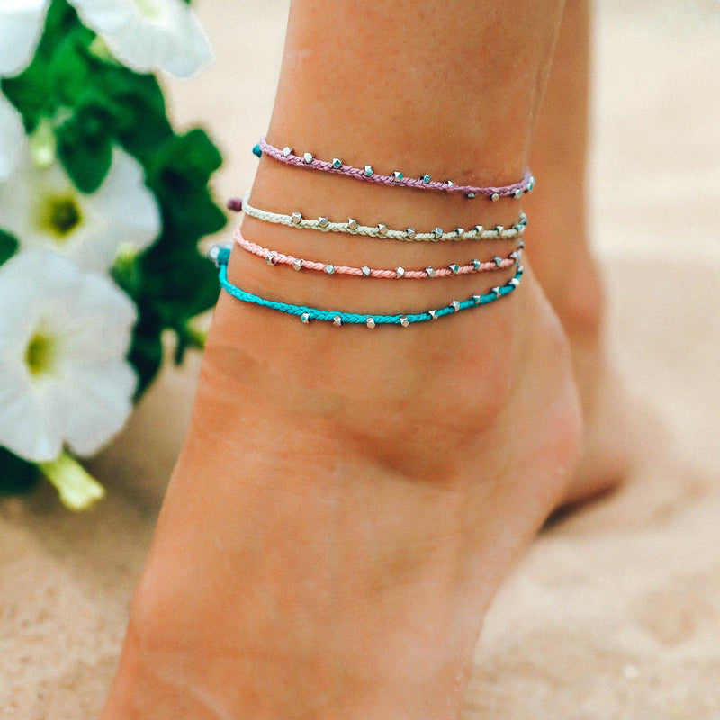Silver Stitched Beaded Anklet 5