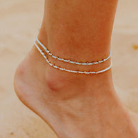 Rose Gold Stitched Beaded Anklet Gallery Thumbnail