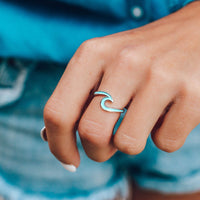 Enamel Wave Ring Gallery Thumbnail