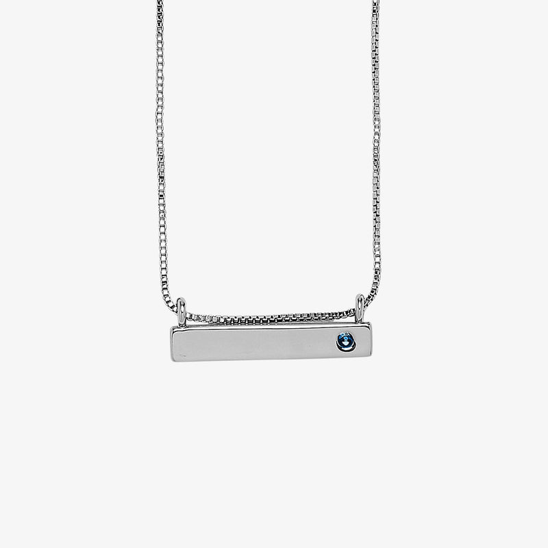 Engravable Bar Birthstone Necklace 22