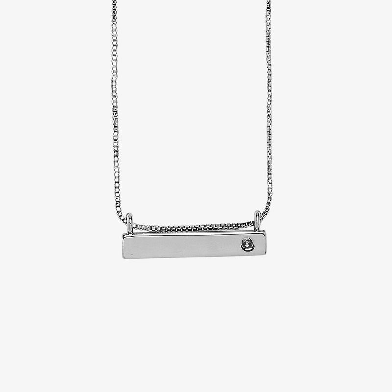 Engravable Bar Birthstone Necklace 23