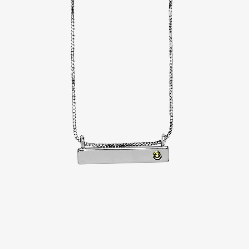 Engravable Bar Birthstone Necklace 27