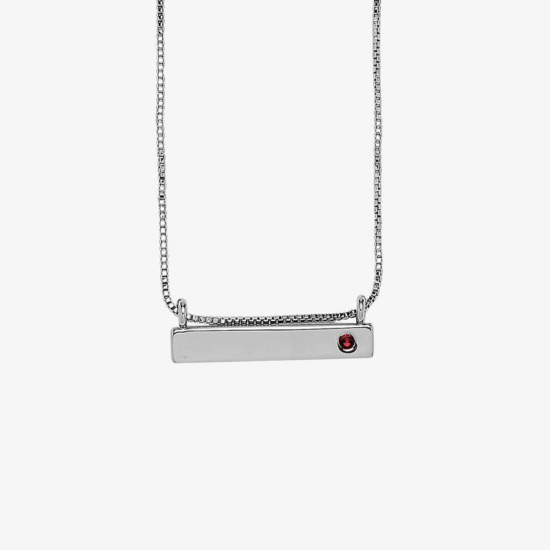 Engravable Bar Birthstone Necklace 20