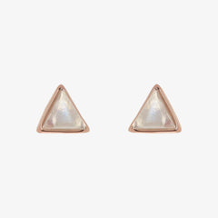 Gemstone Triangle Stud Earrings