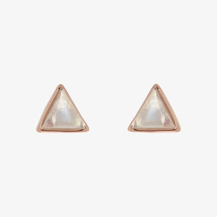 Gemstone Triangle Stud Earrings