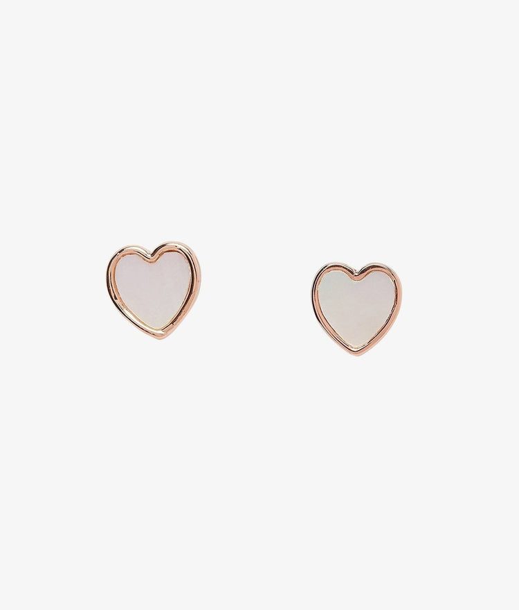 Heart of Pearl Stud Earrings