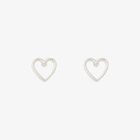 Open Heart Stud Earrings